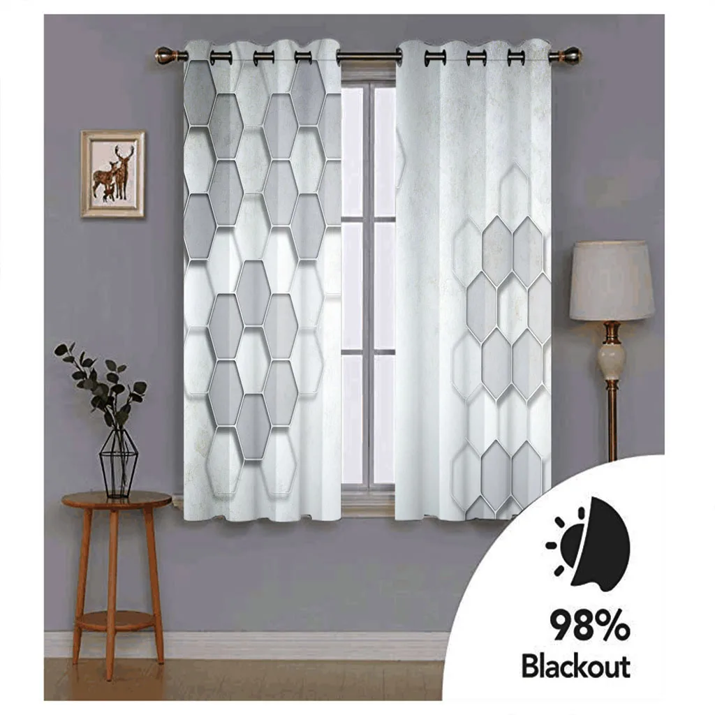 

Luxury Blackout 3D Window Curtains For Living Room Bedroom grey geometry curtains 3D Window Curtain For Living Room