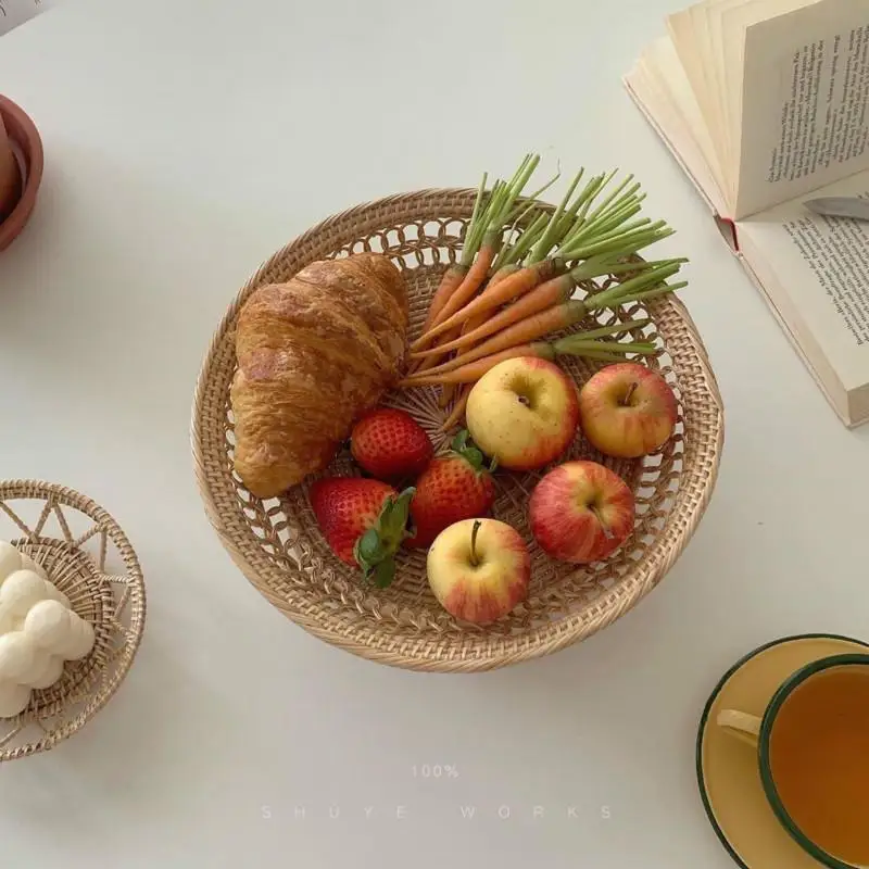 

Баскетбольная корзина из индонезийского ротанга для фруктов, моющаяся белая корзина для хранения из ротанга, контейнер для мытья со сливом,...