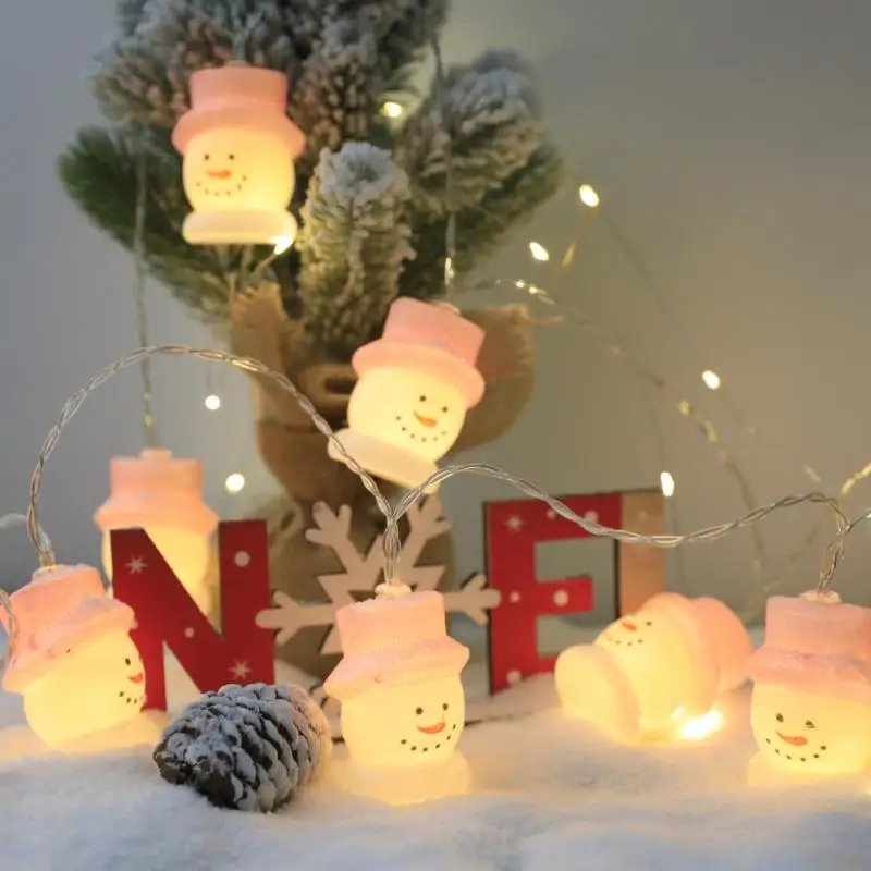 

Snowman Christmas Tree LED Garland String Lights Snowflakes Santa Claus Christmas Decorations Lights For Navidad Natal New Year