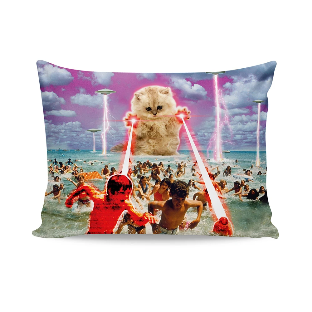 

Декоративная наволочка из полиэстера с 3d принтом котенка для подушки