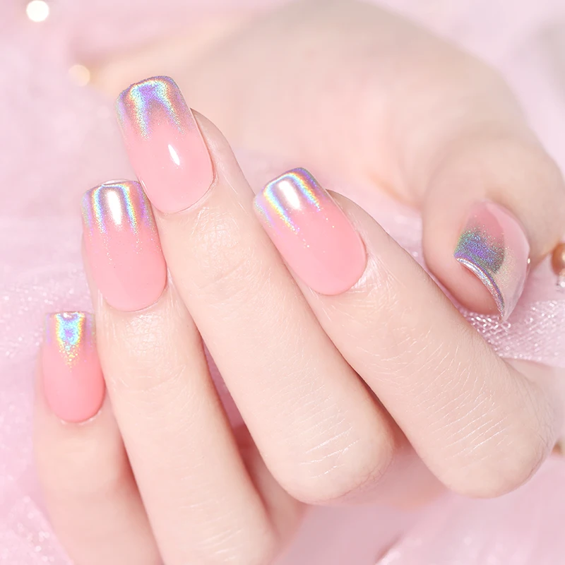 BORN PRETTY Neon Mirror сверкающая голографическая пудра ультра-тонкий дизайн ногтей Блестящий порошок хромового пигмента пыль чистый цветной гель для ногтей