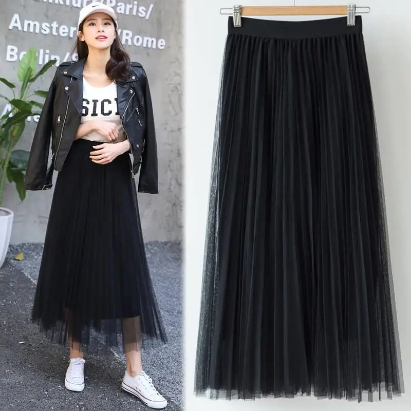 

Fat mm200kg large skirt yarn skirt summer A-line skirt pleated skirt medium length skirt