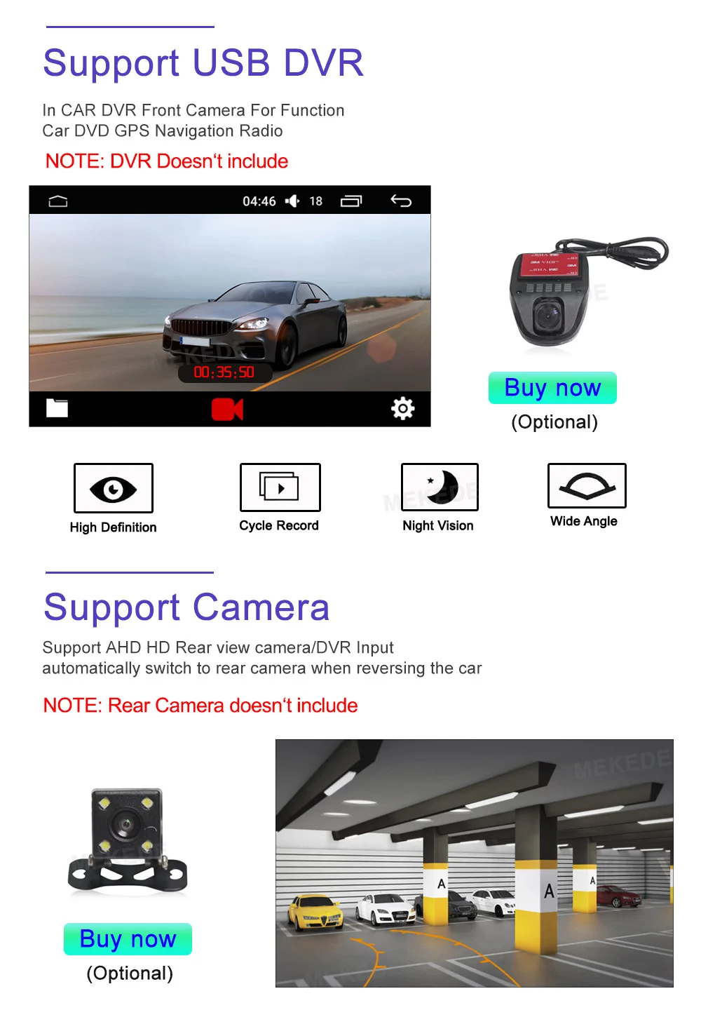 MEKEDE Single 1 DIN 8" Android 9.0 Universal Car Radio Stereo Quad Core Head Unit GPS Navigation Support Steering Wheel