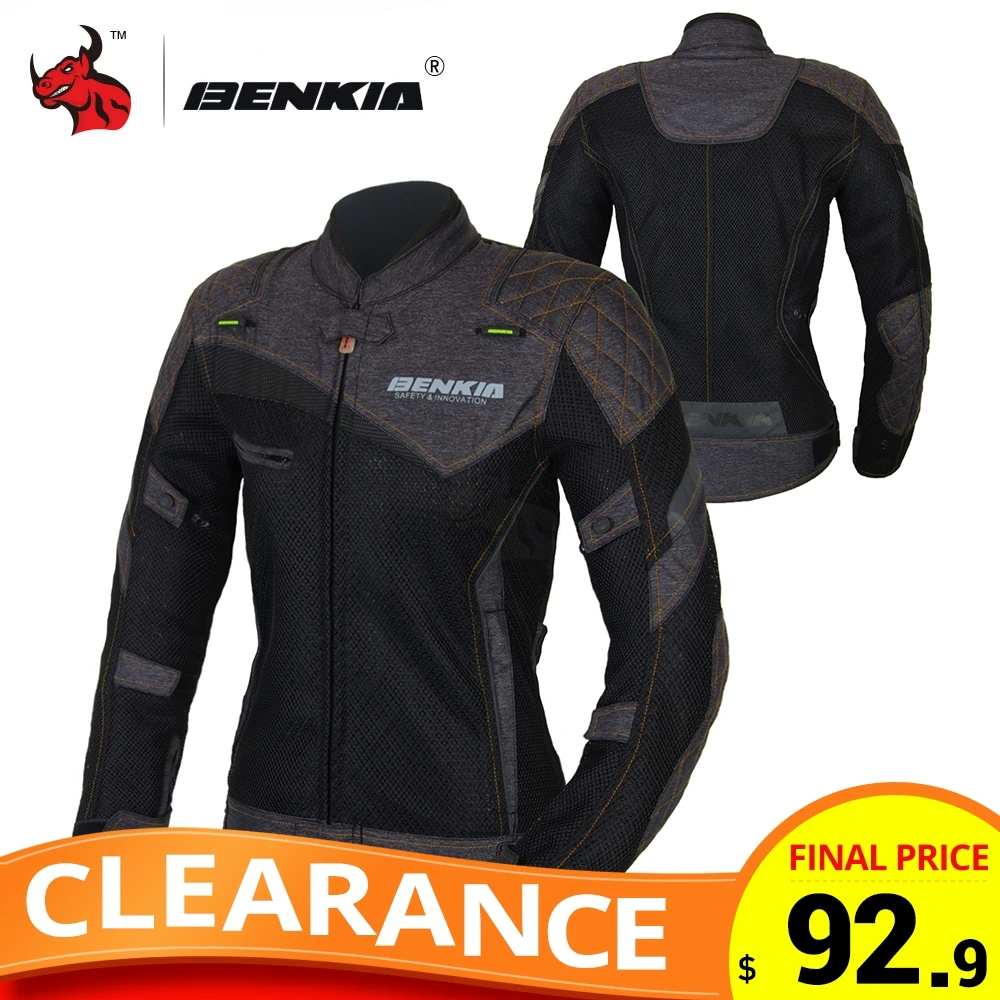 

CLEARANCE Benkia Motorcycle Jacket Chaqueta Moto Body Armor Summer Motorbike Riding Jacket Breathable Protective Gear JS-W11