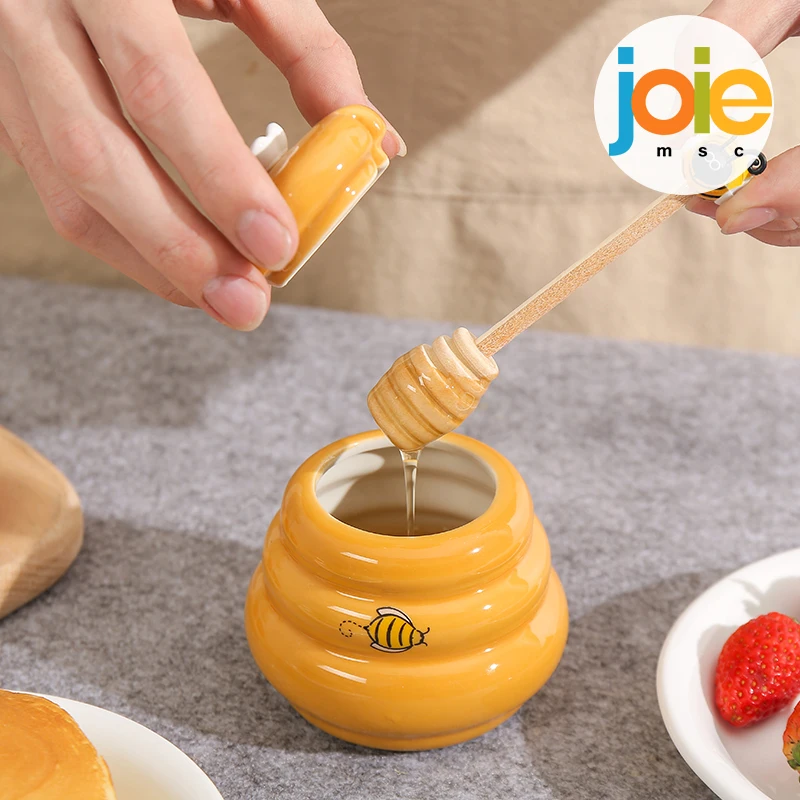 

Joie Ceramic Beehive Honey Pot And Wooden Dipper Honey Jar With Lid Honey Stir Bar For Honey Jar Supplies Kitchen Accessories