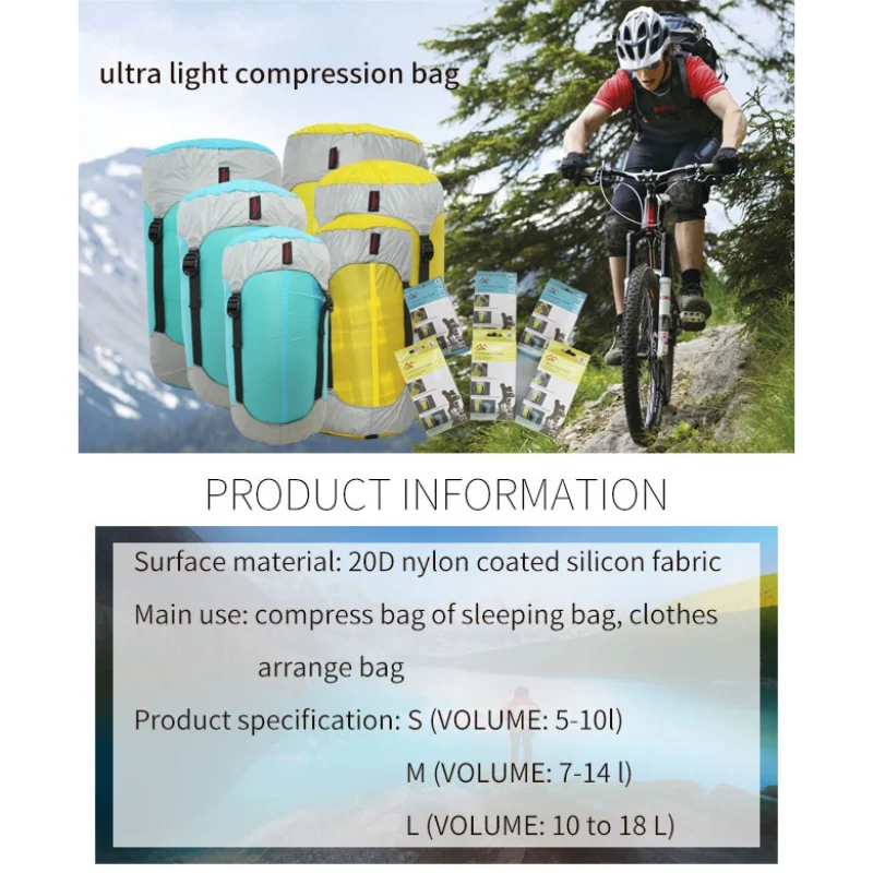 Открытый водонепроницаемый компрессионный мешок удобный легкий спальный для