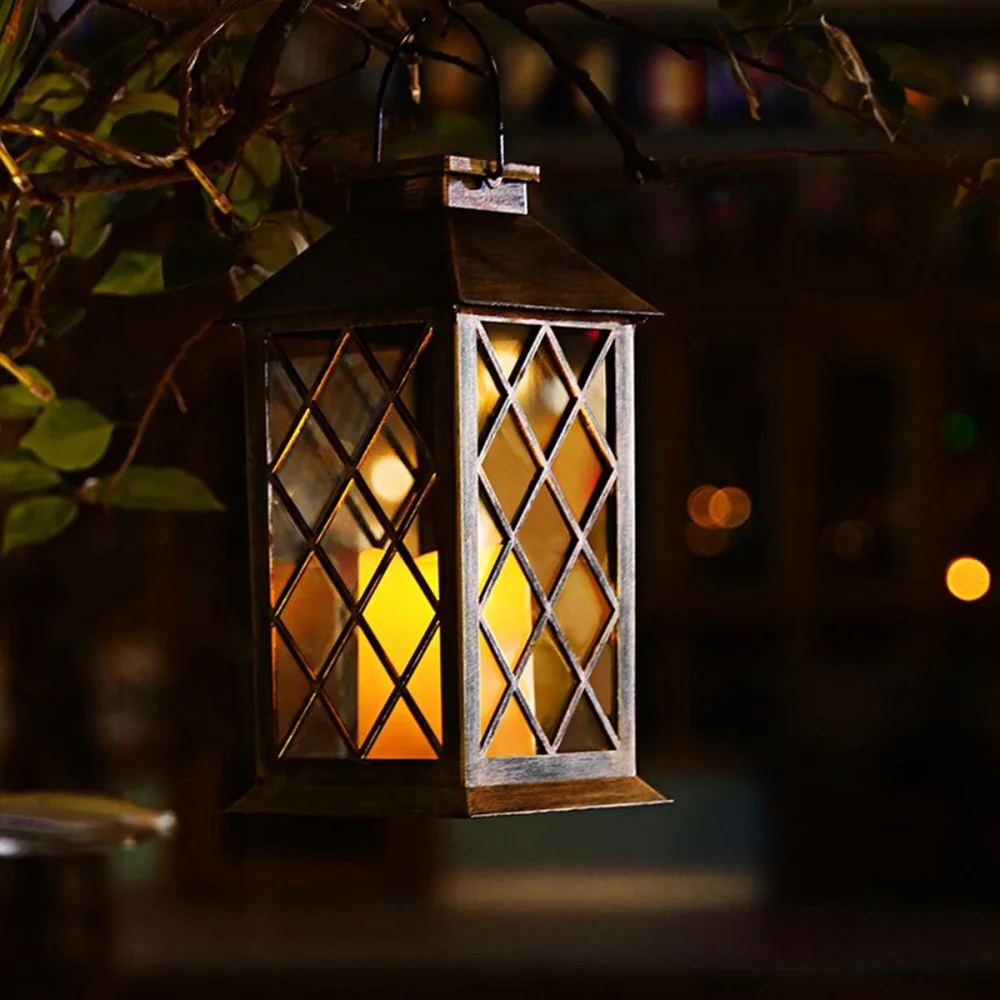 

1pc Solar Power Candle Lamp Outdoor Solar Lanterns Hanging Lamp Table Lamp Night Light Warm Lighting for Courtyard Party Walkway