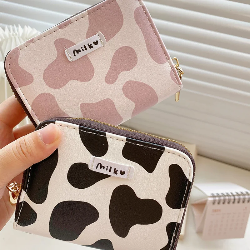 

Korean Cute Cow Pattern Card Bag Women's Large Capacity Multi Card Position Small Organ Card Bag Ultra-thin Clip Zero Wallet