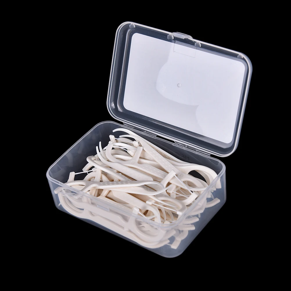 50Pcs/lot 3D Dental Floss Interdental Brush Teeth Stick Toothpicks Pick Oral Hygiene Clean Health Care White | Красота и здоровье