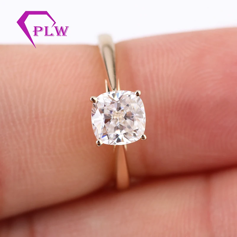 Customizd 14-каратное желтое золото 9х9 мм 3 5ct подушка старая Европа D Color VVS Moissanite 2