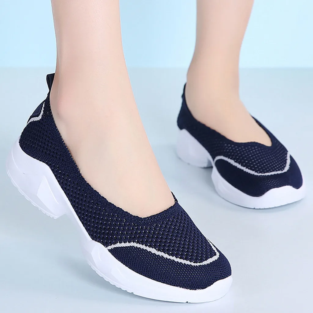 

Женские кроссовки TELOTUNY, модная Уличная обувь на плоской платформе, сетчатые, Повседневные Легкие, дышащие, для бега