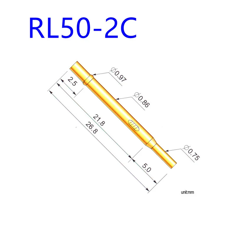 

100 Pcs/pack of RL50-2C Test Needle Sleeve Outer Diameter 0.86mm Total Length 26.8mm Needle Seat