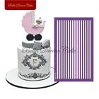 Полосатый Дизайн, искусственная кожа, ткань, сетчатые трафареты, форма для торта, инструмент для украшения тортов, жаростойкая посуда