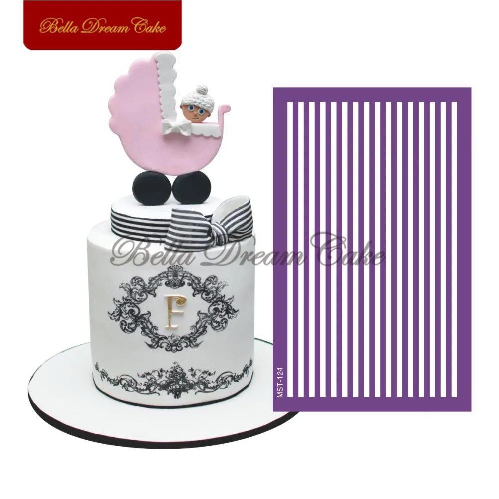 Полосатые дизайнерские трафареты для торта помадка Sugarcraft форма свадебного