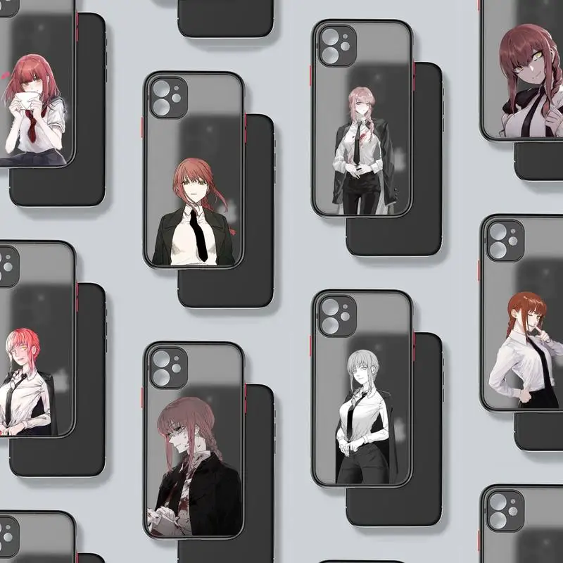 

Characters Makima-san Chainsaw Man Phone Case matte transparent For iphone 7 8 11 12 13 plus mini x xs xr pro max cover