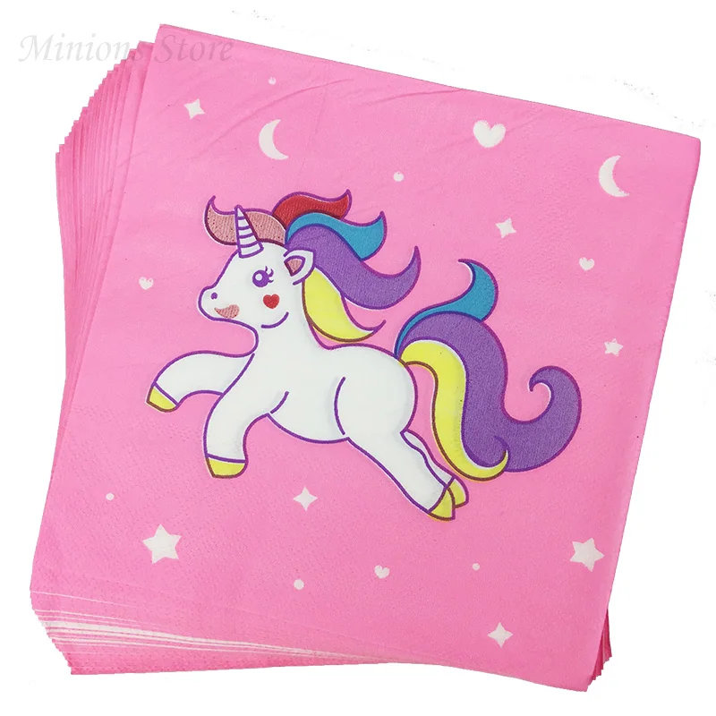 unicorn 20 шт./лот, стиль, милые вечерние салфетки с изображением русалки, принцессы, вечерние салфетки с короной русалки, полотенца для дня рождения, вечерние принадлежности - Цвет: unicorn