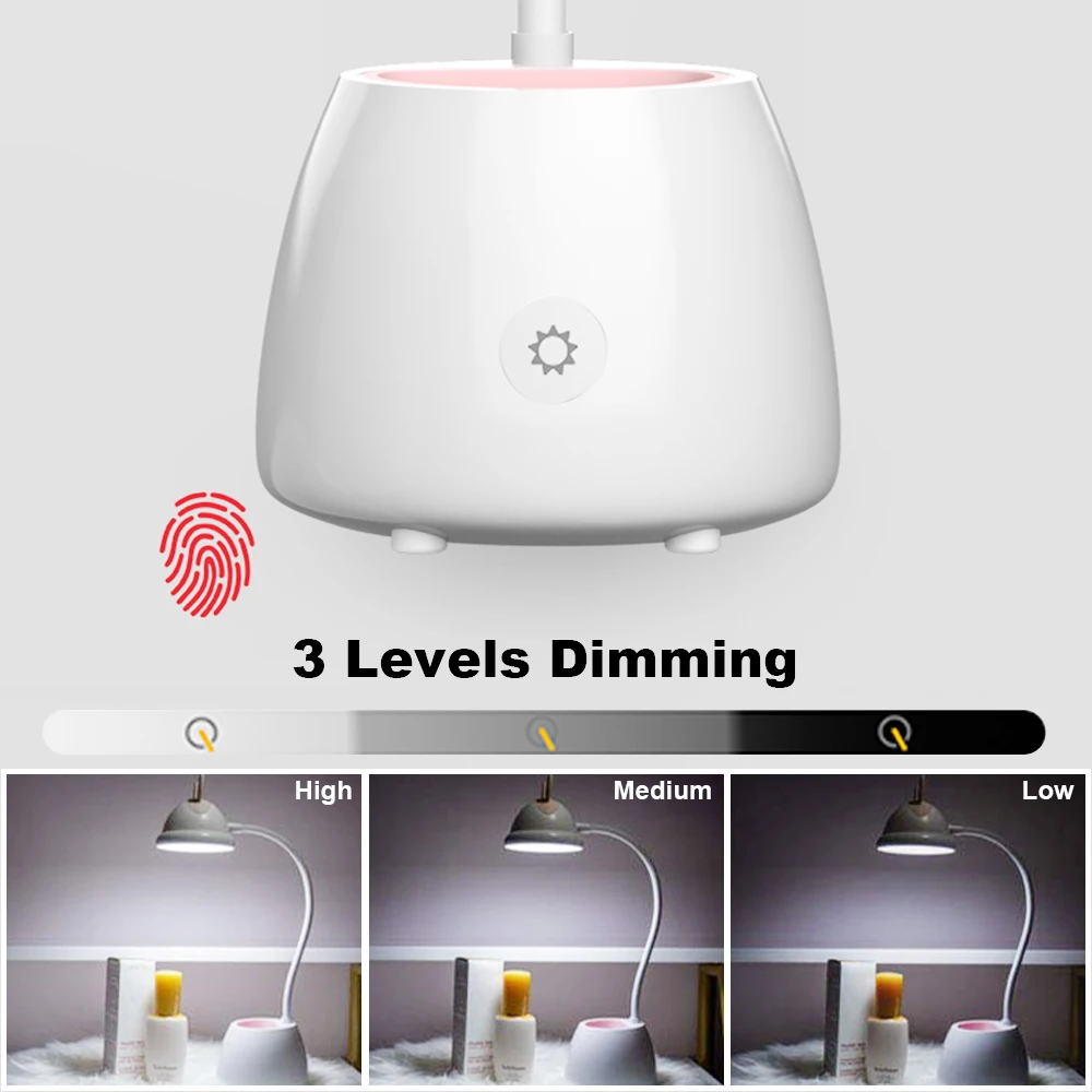 портативный Светодиодная настольная лампа Сенсорный выключатель Защита для