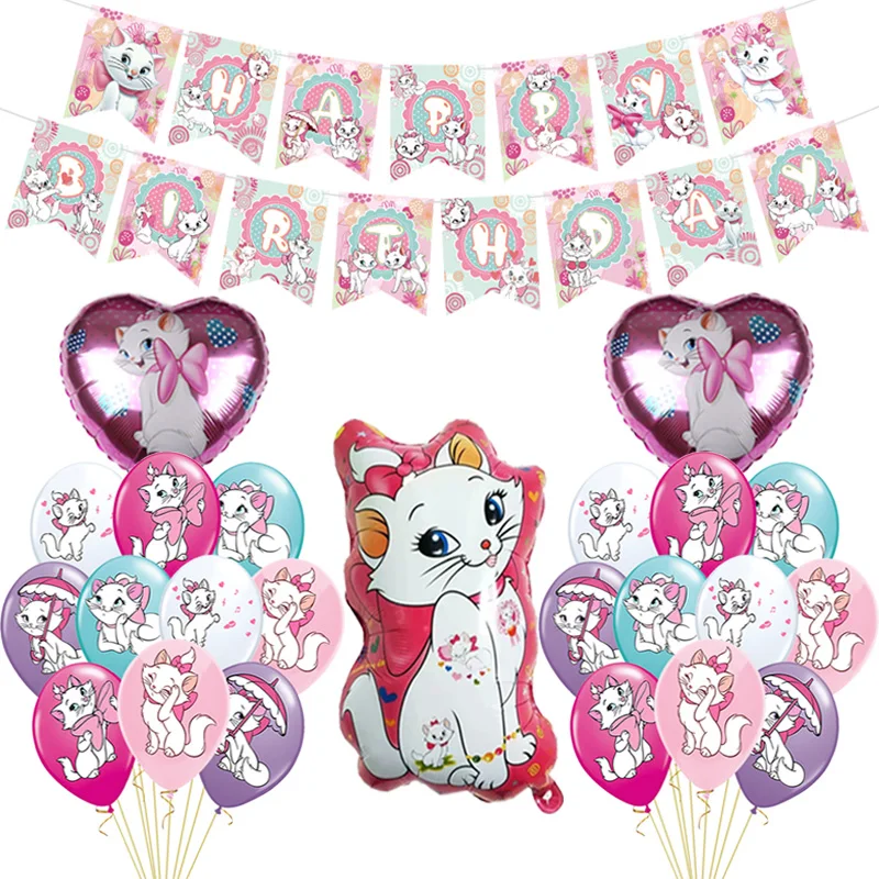 Воздушные шары в виде кота Мари розовые принцессы на день рождения - купить по