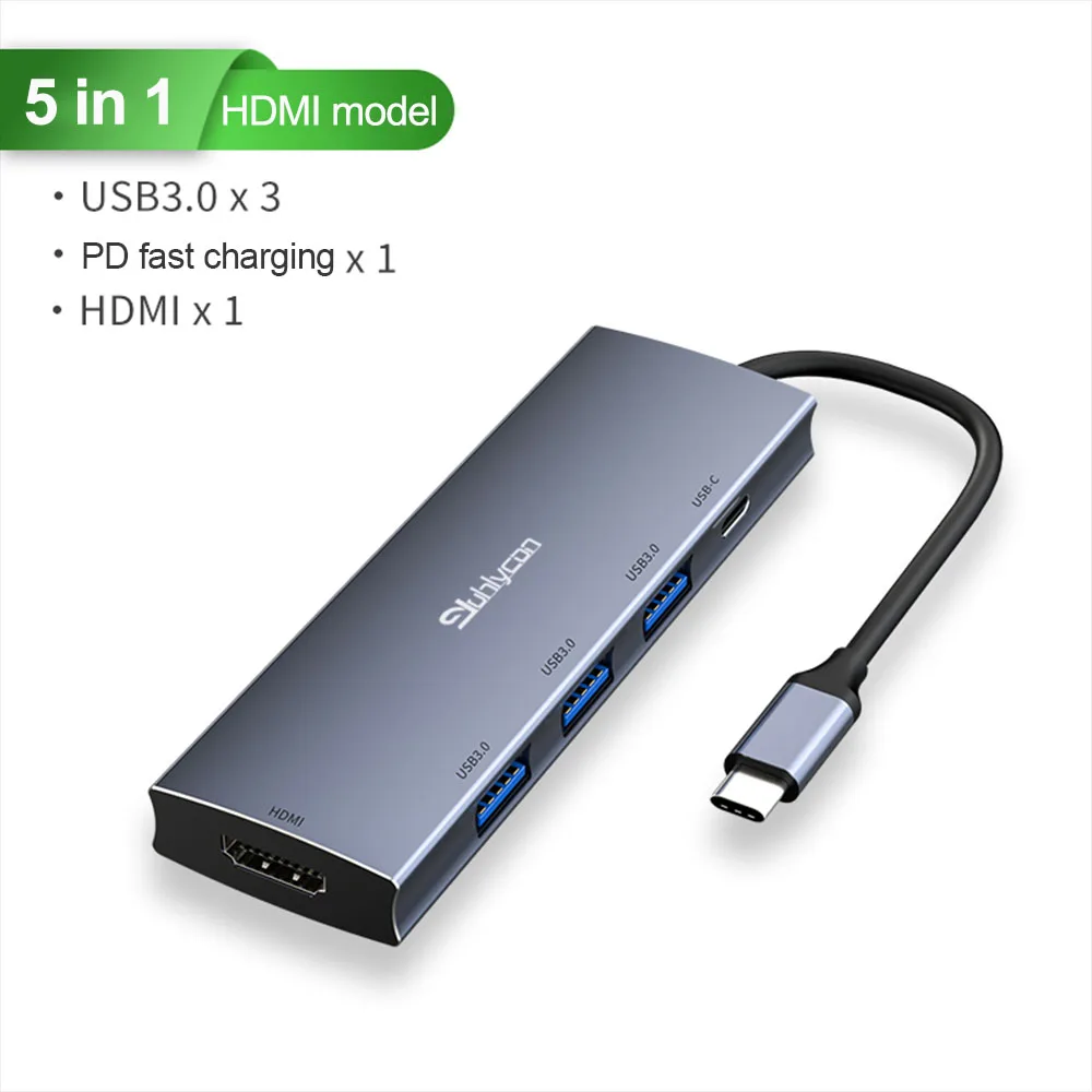 

USB 3,0 Type-C USB Hub адаптер 4K HDMI-совместимость с USB C концентратор с PD для MacBook Pro/Air/Huawei Mate
