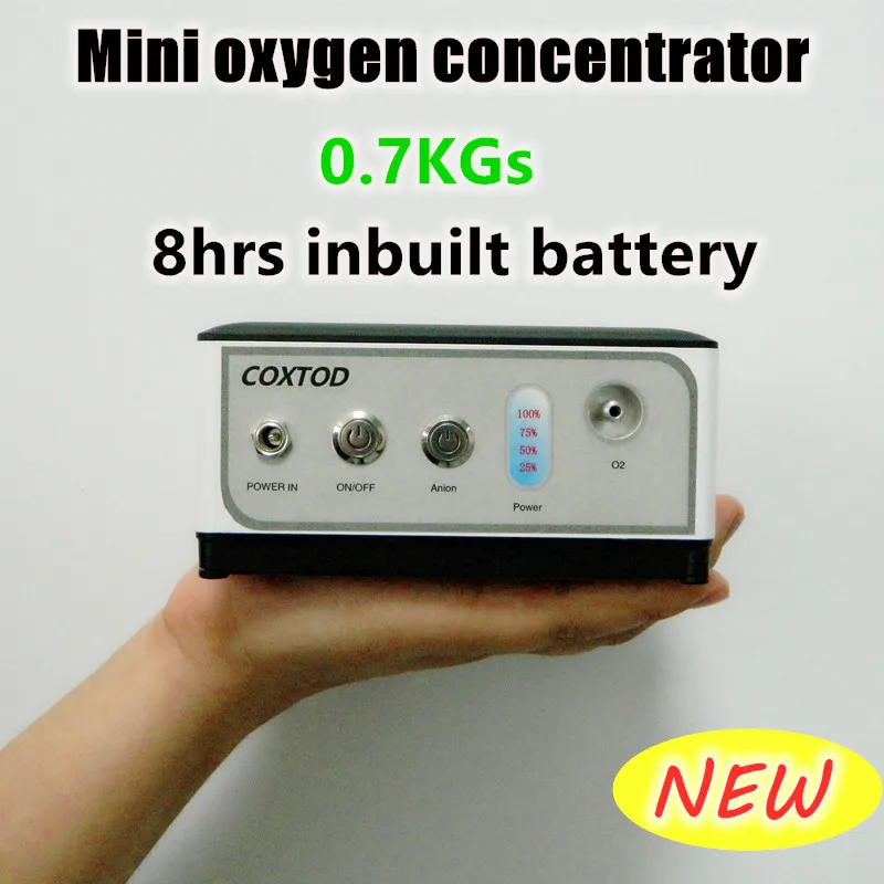 

3L Simple oxygen concentrator New portable oxygen machine with 8hrs in-built battery working and Anion function