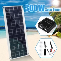 300w solar panel waterproof portable dual 125v dc usb fast charging emergency charging outdoor battery charger for car yacht rv