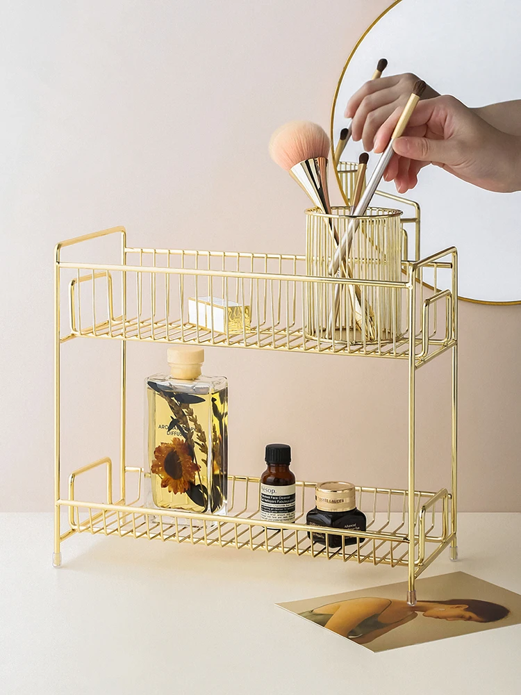 Скандинавская Золотая легкая полка роскошная железная художественная для