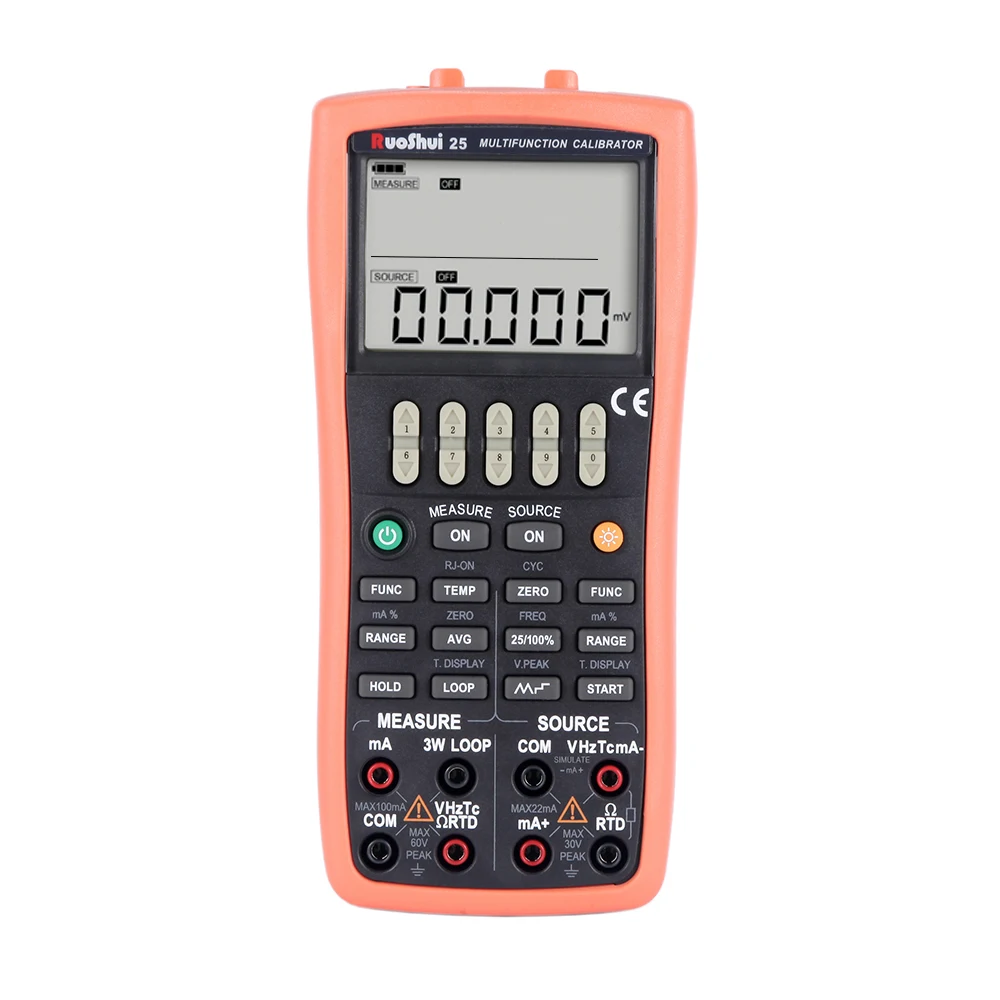 

25 Multifunction Process Calibrator for Voltage mA Resistance Thermocouple RTD Frequency Pulse Switch Pressure Signal Generator
