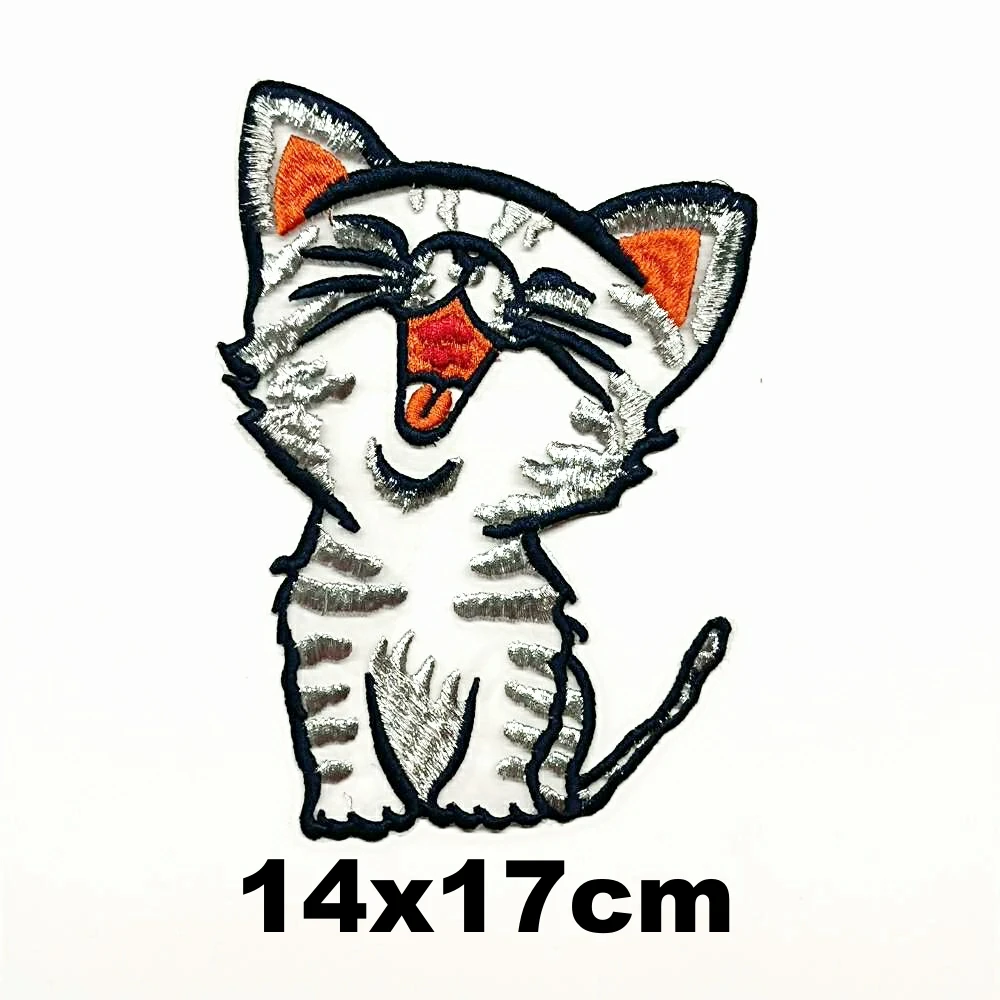 

Design large embroidery big cats animal cartoon patches for clothing HE-3257