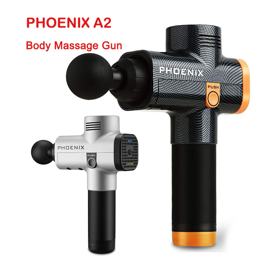 

Phoenix A2 Muscle Massage Gun Sport Therapy Massager Body Relaxation Pain Relief Slimming Shaping Massager 4 Heads With Bag