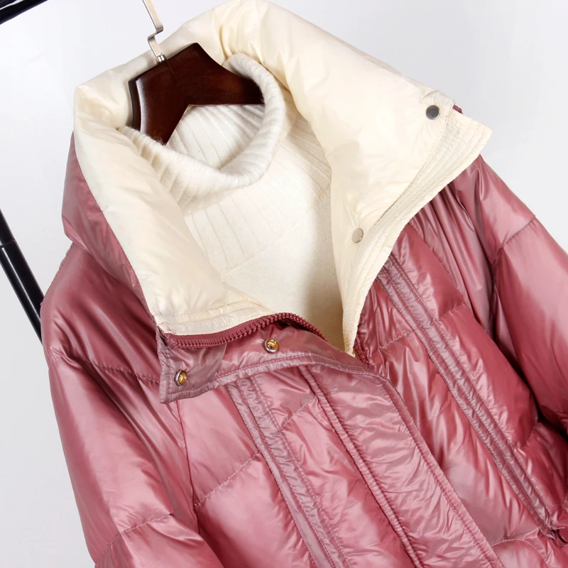 

2020 Winter Thick Women Stand Collar Long Down Parka Loose Windproof 90% White Duck Down Coat Female Warm Snow Jacket Outwear