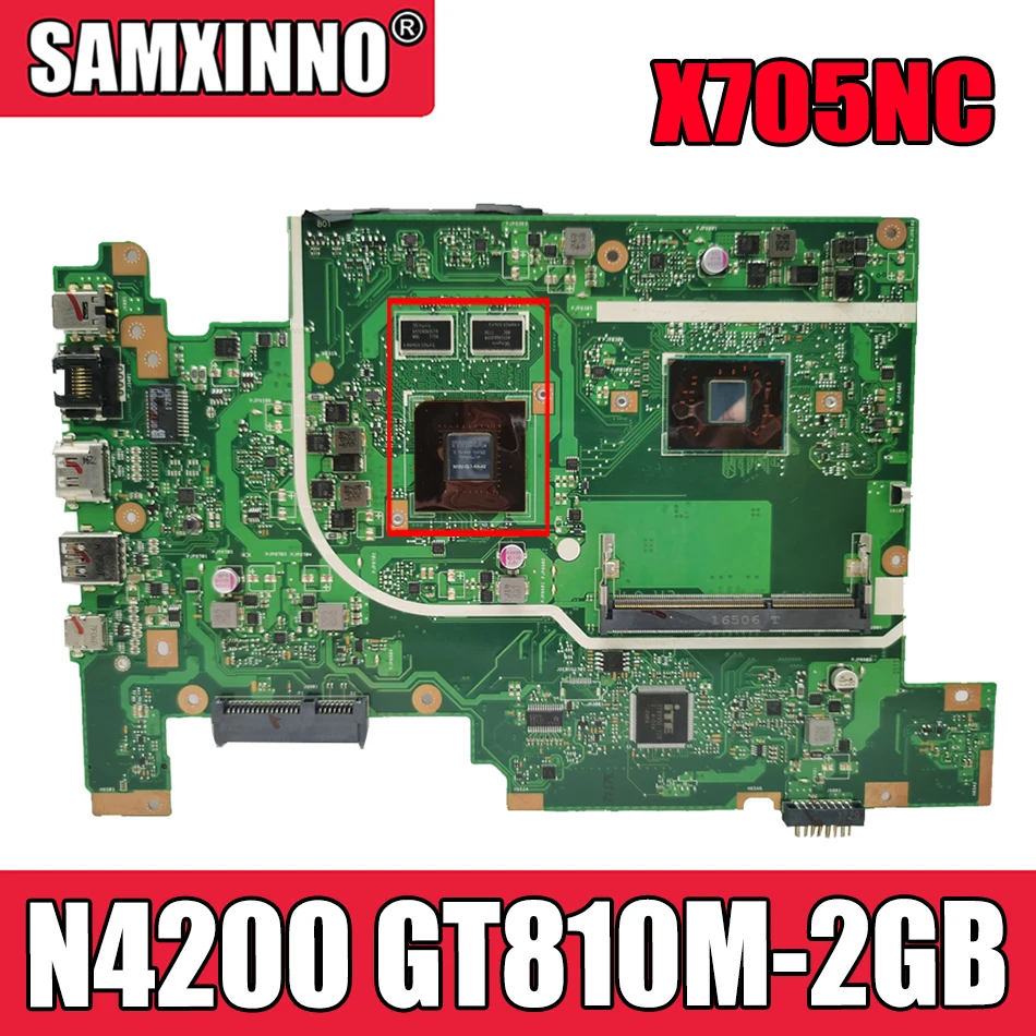 

Akemy X705NC Laptop motherboard for ASUS VivoBook X705NC X705N original mainboard Pentium N4200 CPU GT810M-2GB