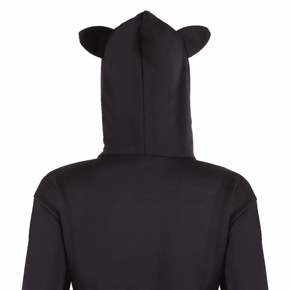 Новинка женские толстовки модные с кошачьими ушками спортивные костюмы зимняя