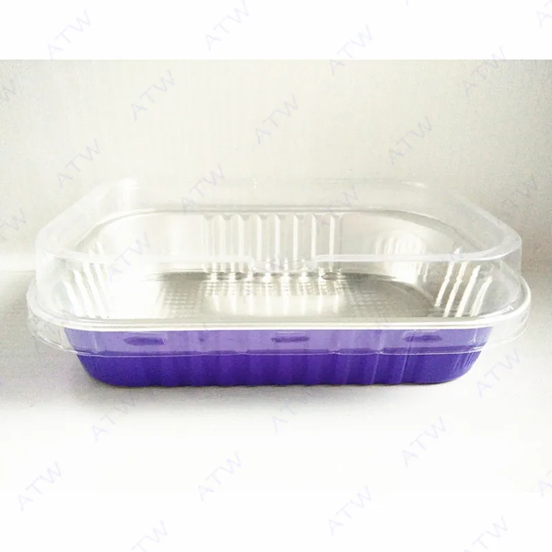

20pcs Net red 320ml can be oven baking mold cake cup aluminum foil square packaging food salad dessert favors boxes with lid