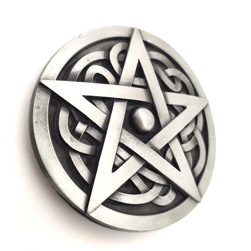 Мужская винтажная серебристая пряжка для ремня в ковбойском стиле со звездами на