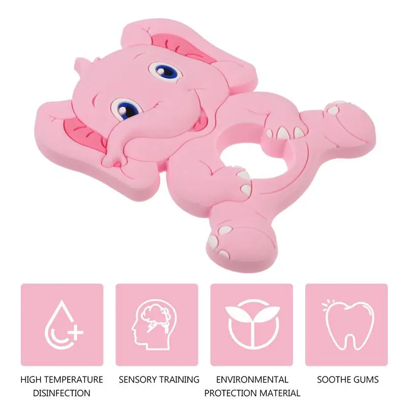 

1 Pc Silicone Teether Useful Good Silicone Infant Teether Teething Chain Accessory Animal Shaped Teether