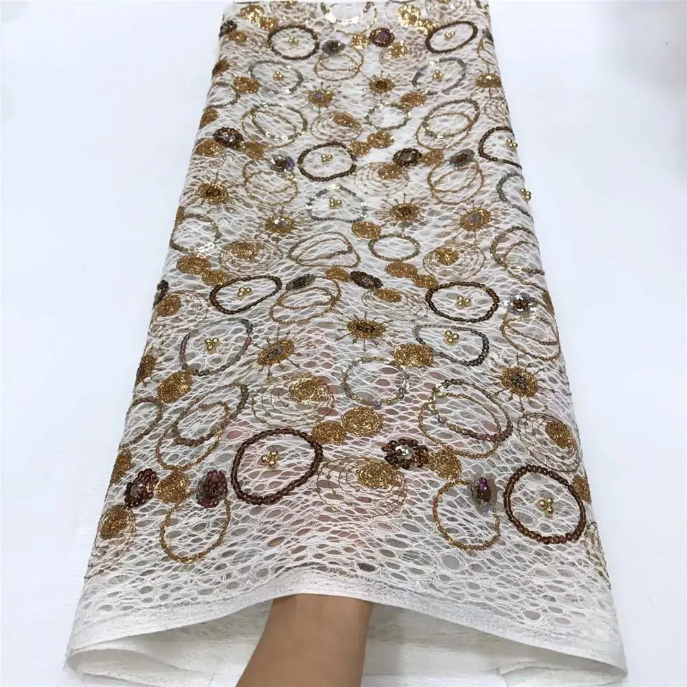 Новинка 2020 африканские бусины кружевная ткань Высококачественная французская