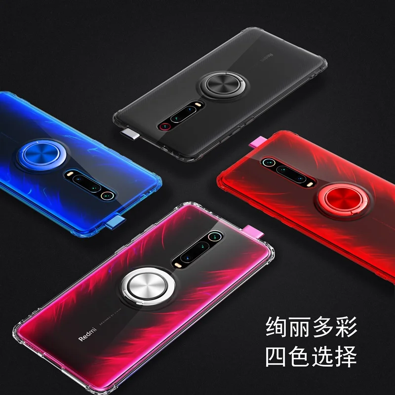 Чехол для Oneplus 7 Pro ударопрочный прозрачный Стенд колец на палец Магнитный чехол One