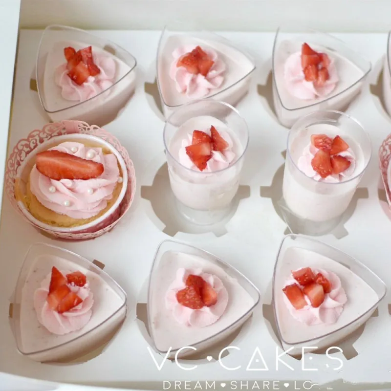 25 штук муссы десертная чашка прозрачная для пудинга торт аксессуары вечерние