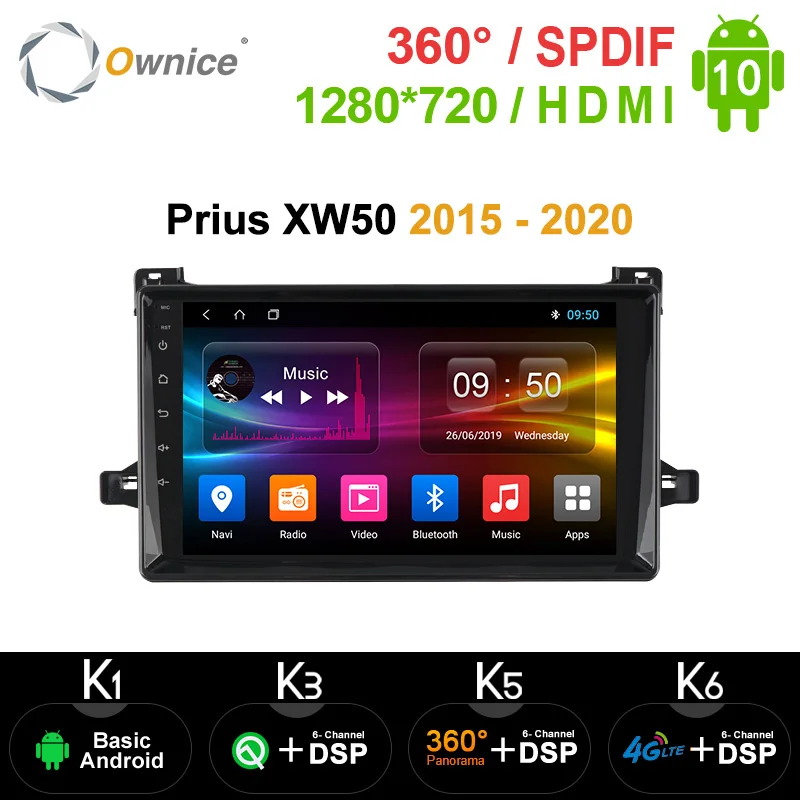Ownice 2Din Android 360 2020 панорамная DSP автомобильная DVD магнитола k3 k5 k6 GPS навигация для Toyota