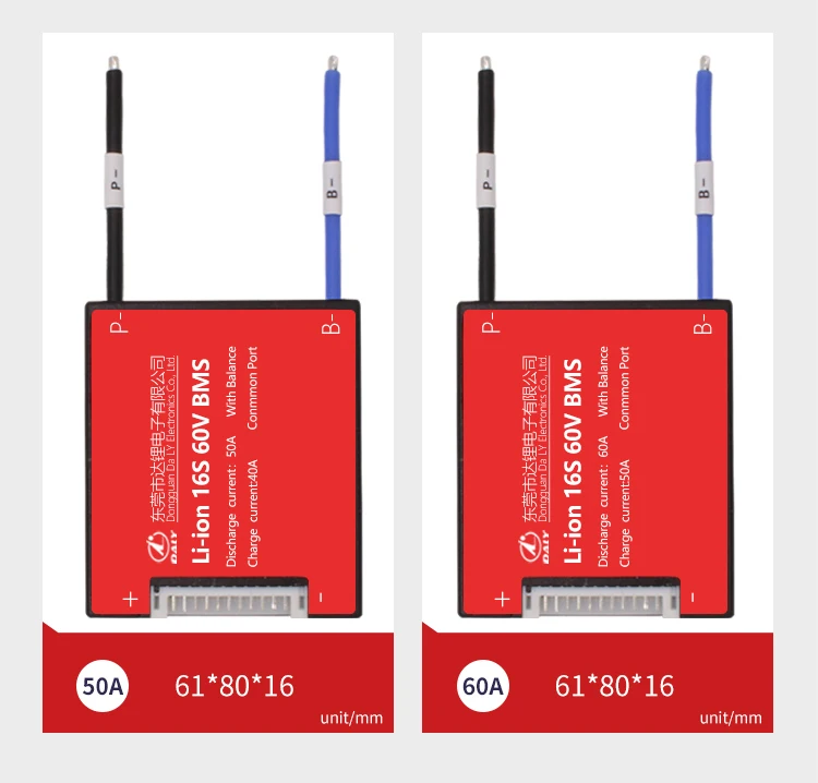 Li-Ion 16S 60V 15A 20A 30A 40A 60A 18650 PCM плата защиты батареи BMS PCM с балансным литиевым модулем батареи