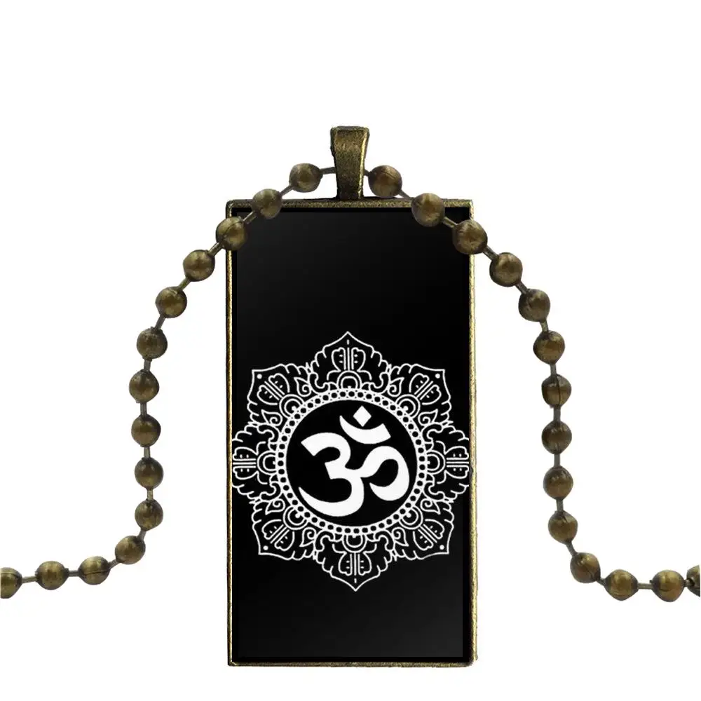 Aum Ом йога Ведущий для женщин мужчин бижутерия со стеклянными кабошонами