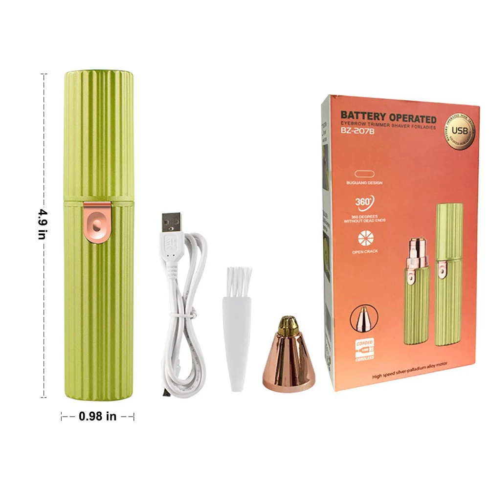 

2 In 1 Hair Removal Eyebrow Trimmer USB Rechargeable Facial Hair Remover Women Shaver Razor Depilator Painless Eye Brow Epilator