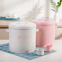 2 55kg sealed rice bucket flour storage box iron sheet washing powder bucket grain dispenser dog cat food storage container