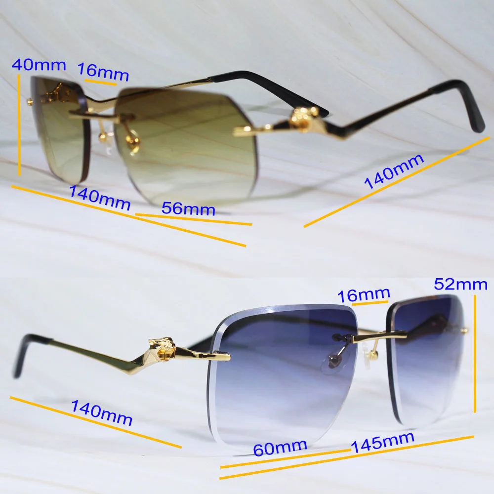 

Trendy Square Sunglasses Men Women Panther Sun Glasses Frame Classic Design Carter Diamond Cut Eyewear UV Protection Shades