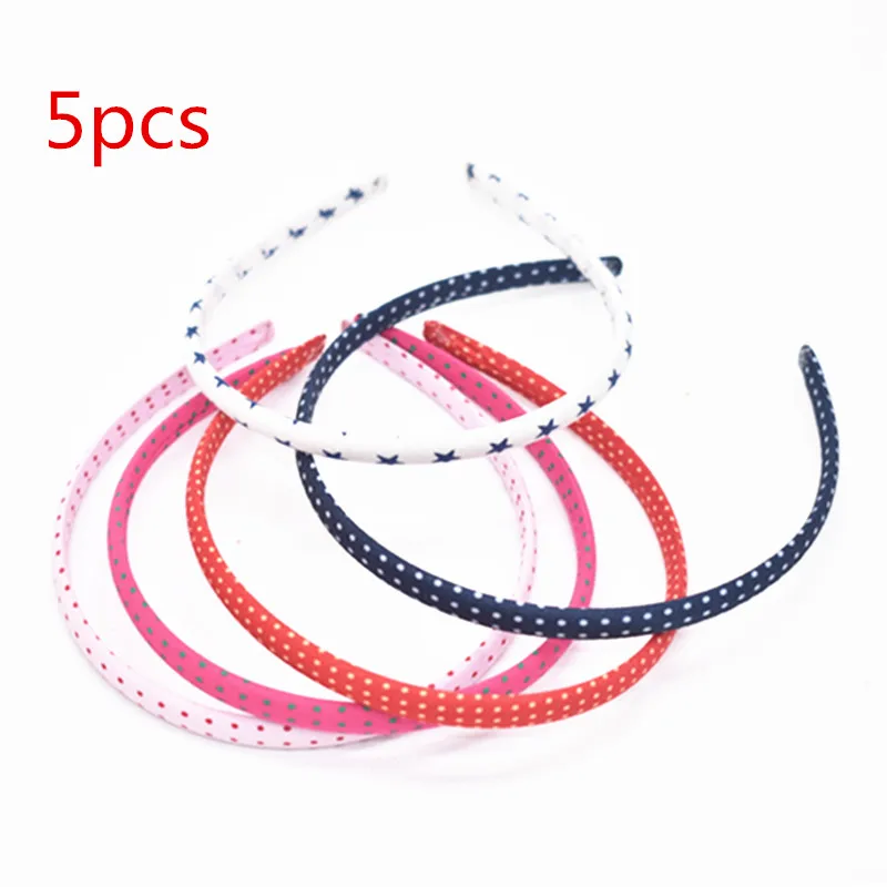 5 шт. детская Милая повязка на голову с принтом ткань для девочек лента волос из
