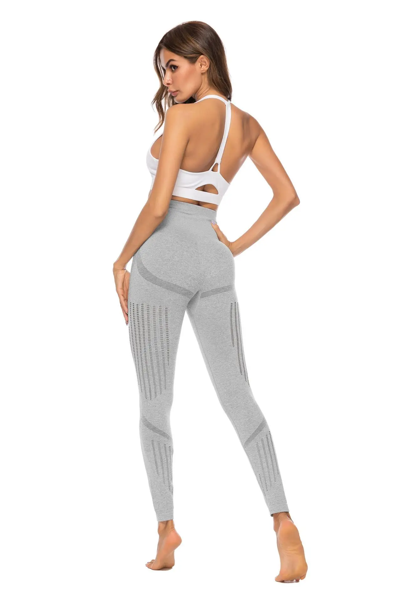 Women Yoga Pants Seamless Leggings Peach High Waist Push Up Knitting Sport Leggings Woman Yoga Pants Sports Running Sportswear