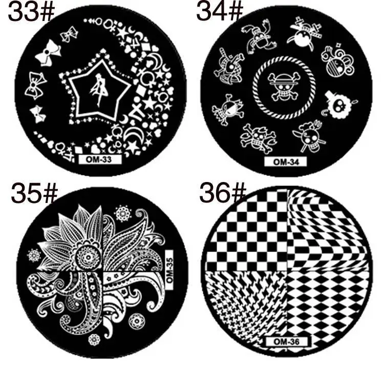 Набор штампов для дизайна ногтей круглый набор из нержавеющей стали