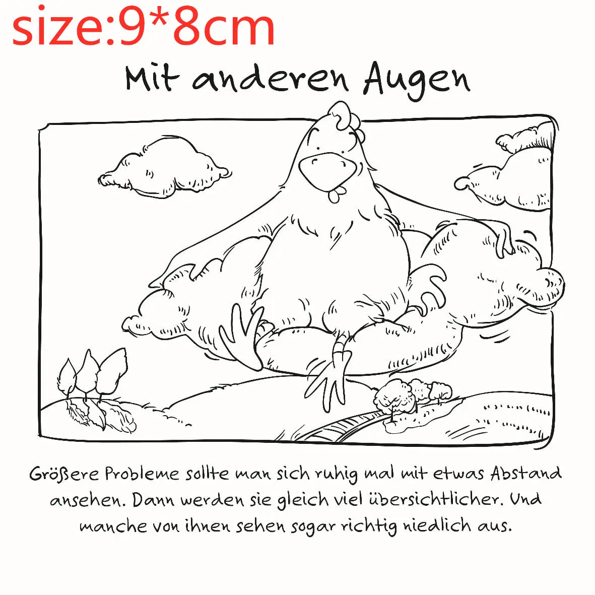 Прозрачный силиконовый штамп с немецкими надписями курица и для скрапбукинга