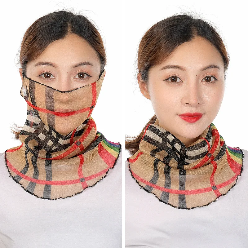 

Summer thin ear hanging multifunctional gauze adult hedging neck protection sunscreen bib ever changing small scarves