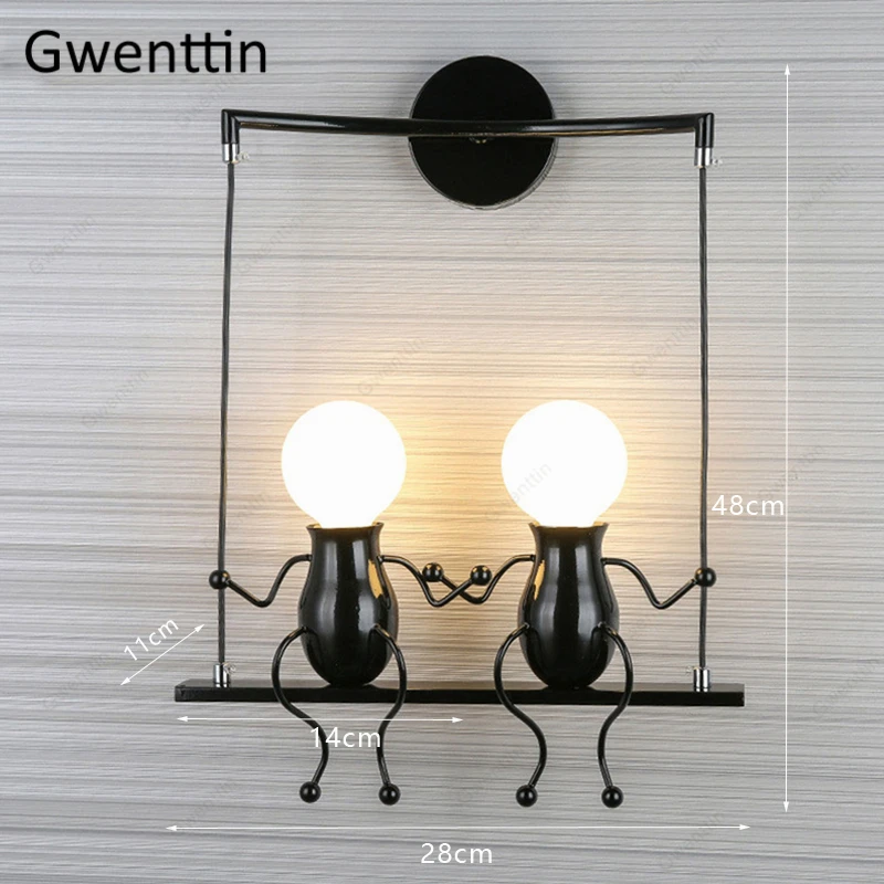 Качели для детей настенный светильник скандинавские настенные бра спальная кровать светодиодный